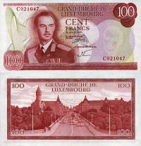 *100 frankov Luxemburgsko 1970, P56a UNC - Kliknutím na obrázok zatvorte -